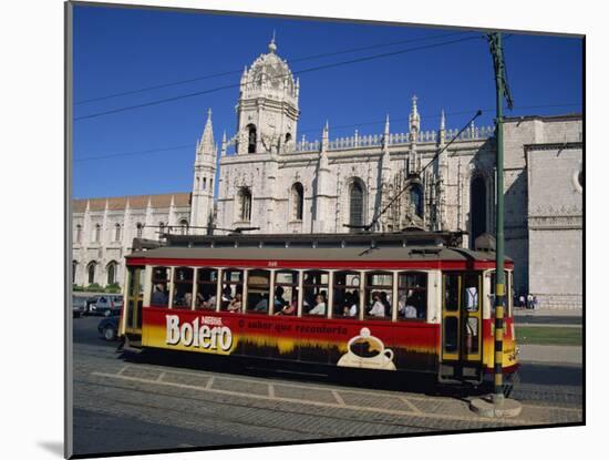 Tram in Front of the Geronimos Monastery in the Belem Area of Lisbon, Portugal, Europe-Lightfoot Jeremy-Mounted Photographic Print