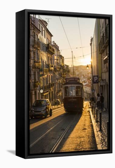 Tram in Lisbon, Portugal, Europe-Alex Treadway-Framed Premier Image Canvas