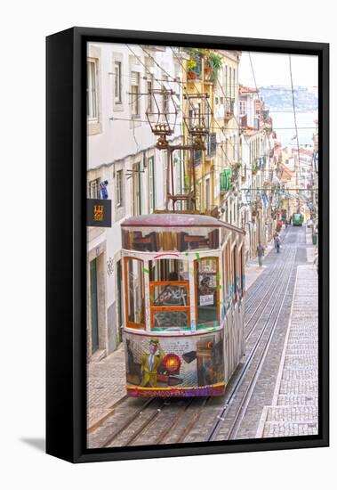 Tram in Lisbon, Portugal-null-Framed Premier Image Canvas