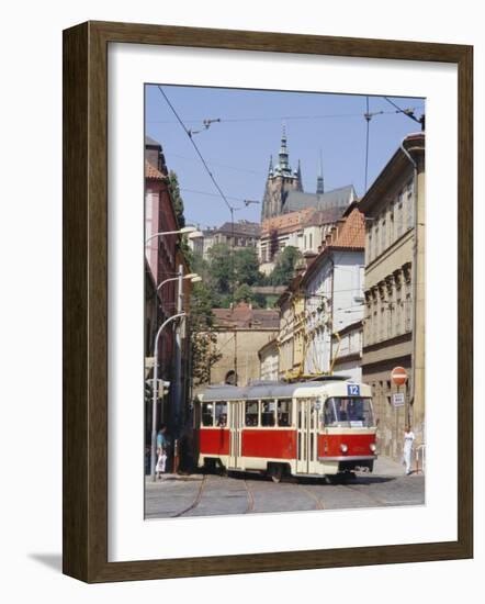 Tram in the Lesser Quarter, Prague, Czech Republic, Europe-Michael Short-Framed Photographic Print