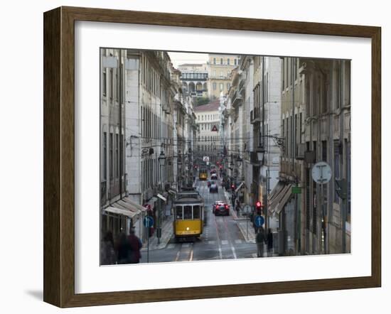 Tram in the Old Town, Lisbon, Portugal, Europe-Angelo Cavalli-Framed Photographic Print