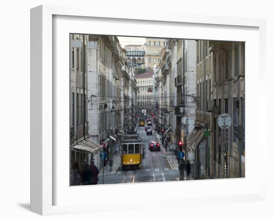 Tram in the Old Town, Lisbon, Portugal, Europe-Angelo Cavalli-Framed Photographic Print