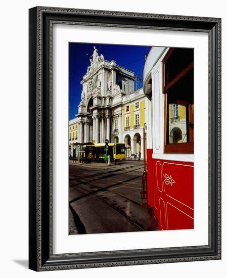 Tram on Praca De Commercio, Lisbon, Portugal-Izzet Keribar-Framed Photographic Print