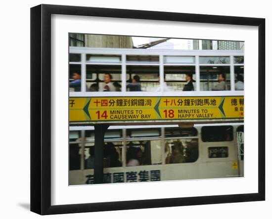 Tram Passing Pick up Stop, Hong Kong, China, Asia-Fraser Hall-Framed Photographic Print