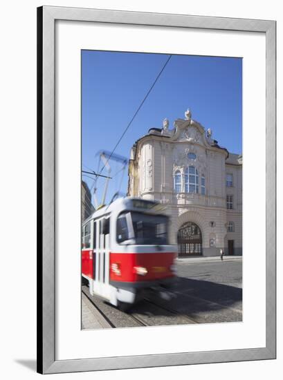 Tram Passing Reduta Palace, Bratislava, Slovakia-Ian Trower-Framed Photographic Print