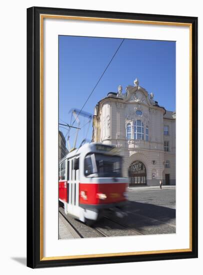 Tram Passing Reduta Palace, Bratislava, Slovakia-Ian Trower-Framed Photographic Print