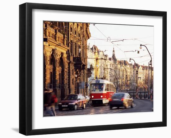 Tram, Prague, Czech Republic-Richard Nebesky-Framed Photographic Print