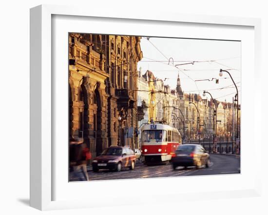 Tram, Prague, Czech Republic-Richard Nebesky-Framed Photographic Print