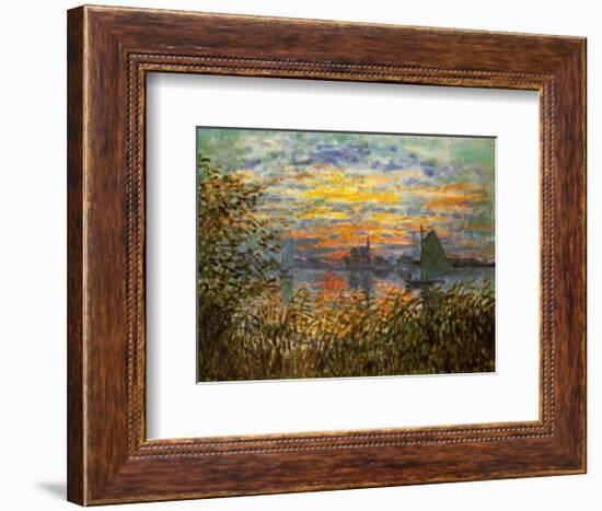 Tramonto a Lavacourt-Claude Monet-Framed Art Print