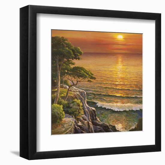 Tramonto sul Mediterraneo-Adriano Galasso-Framed Art Print