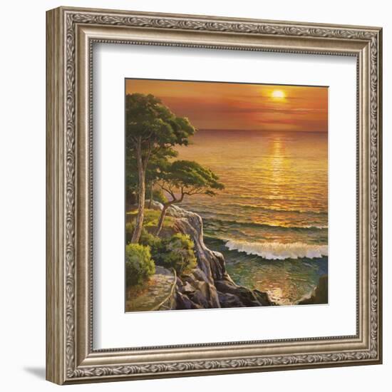 Tramonto sul Mediterraneo-Adriano Galasso-Framed Art Print