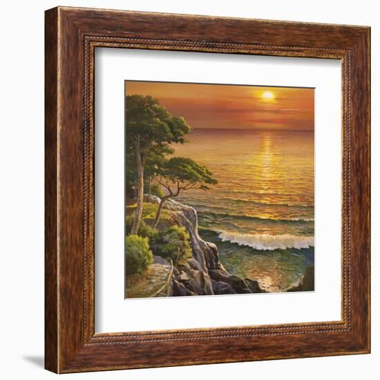 Tramonto sul Mediterraneo-Adriano Galasso-Framed Art Print