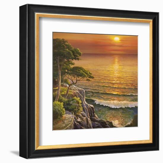 Tramonto sul Mediterraneo-Adriano Galasso-Framed Art Print