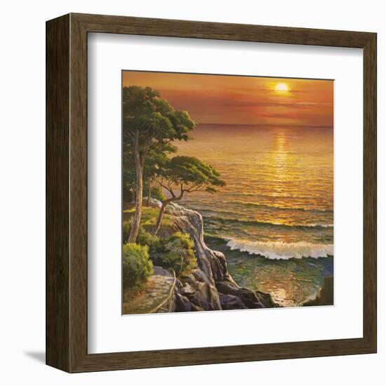 Tramonto sul Mediterraneo-Adriano Galasso-Framed Art Print