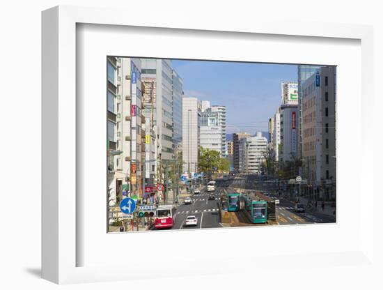 Trams and Traffic, Hiroshima, Hiroshima Prefecture, Japan-Ian Trower-Framed Photographic Print