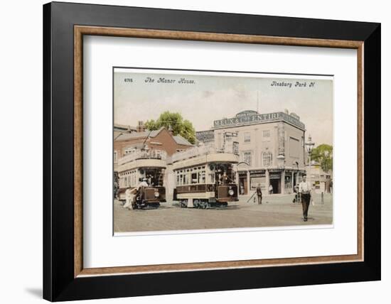 Trams at Finsbury Park London 'The Boy Stood on the Tramway Line the Driver Rang His Bell-null-Framed Photographic Print