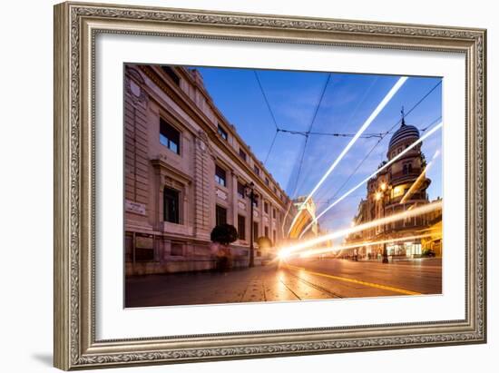 Trams in Seville-Felipe Rodriguez-Framed Photographic Print