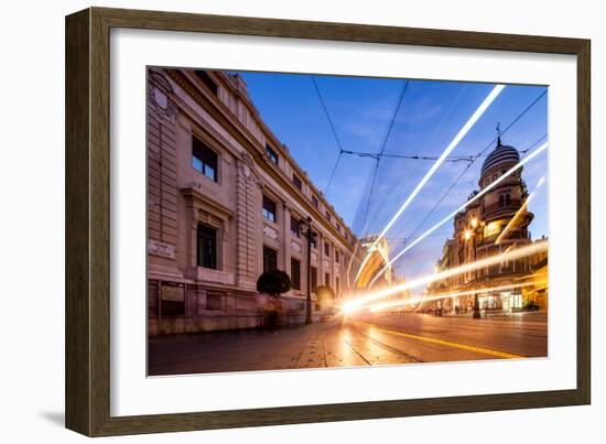 Trams in Seville-Felipe Rodriguez-Framed Photographic Print