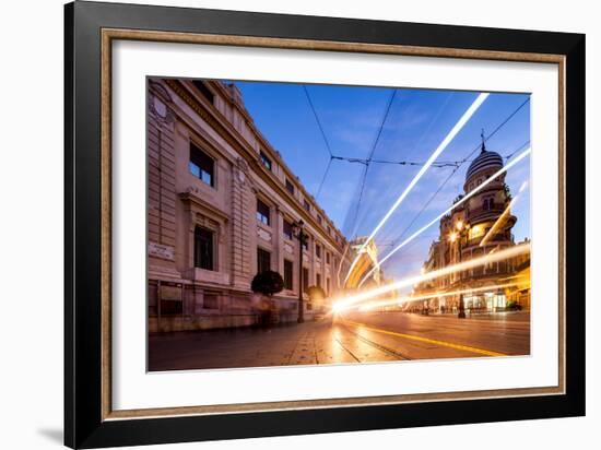 Trams in Seville-Felipe Rodriguez-Framed Photographic Print