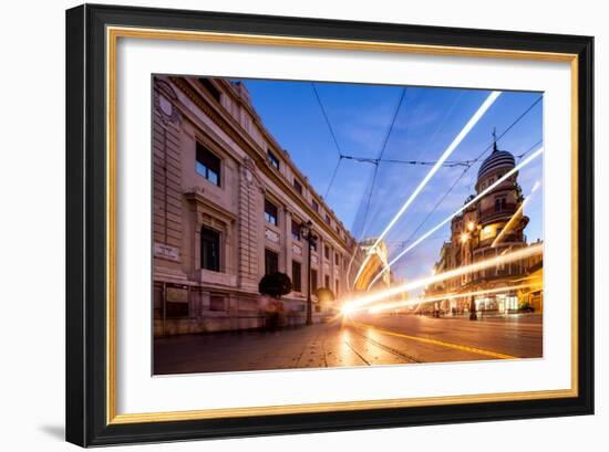 Trams in Seville-Felipe Rodriguez-Framed Photographic Print