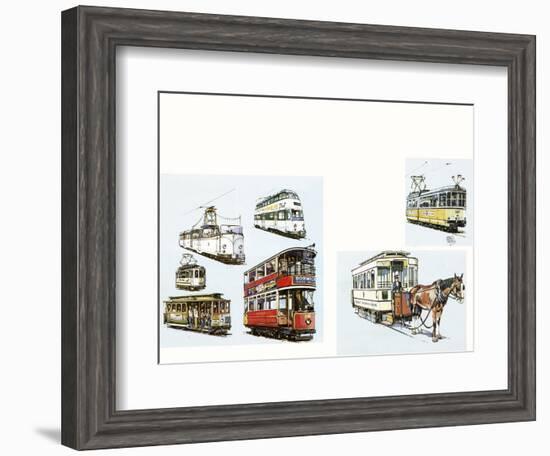 Trams-John S. Smith-Framed Giclee Print