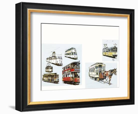 Trams-John S. Smith-Framed Giclee Print