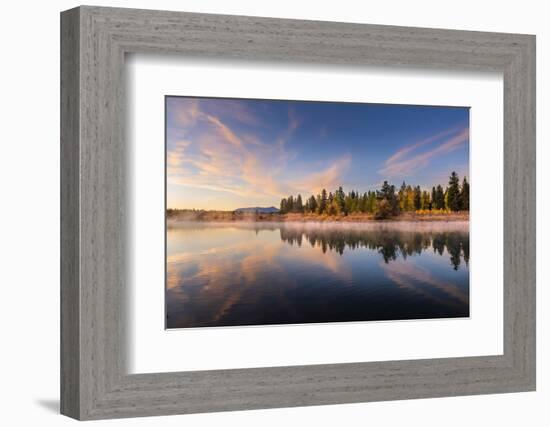 Tranquil autumn scene along Snake River, Grand Teton National Park.-Adam Jones-Framed Photographic Print