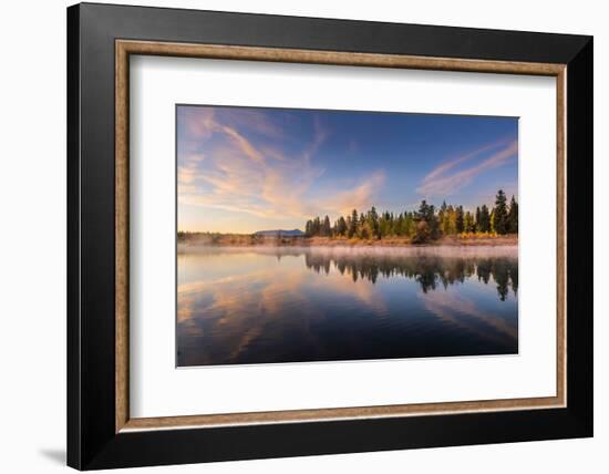 Tranquil autumn scene along Snake River, Grand Teton National Park.-Adam Jones-Framed Photographic Print