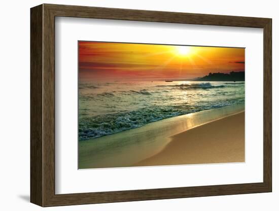 Tranquil Beach Sunset-Lilun-Framed Photographic Print