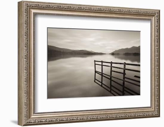 Tranquil Derwent Water at Dusk, Lake District, Cumbria, England. Autumn (October)-Adam Burton-Framed Photographic Print