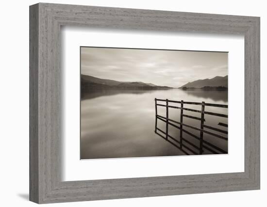 Tranquil Derwent Water at Dusk, Lake District, Cumbria, England. Autumn (October)-Adam Burton-Framed Photographic Print