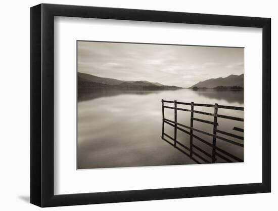 Tranquil Derwent Water at Dusk, Lake District, Cumbria, England. Autumn (October)-Adam Burton-Framed Photographic Print