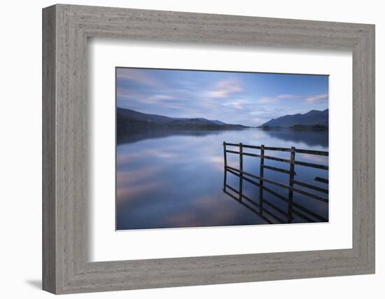 Tranquil Derwent Water at Dusk, Lake District, Cumbria, England. Autumn (October)-Adam Burton-Framed Photographic Print