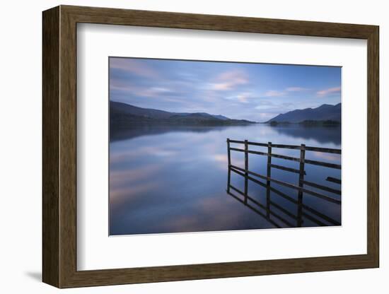 Tranquil Derwent Water at Dusk, Lake District, Cumbria, England. Autumn (October)-Adam Burton-Framed Photographic Print