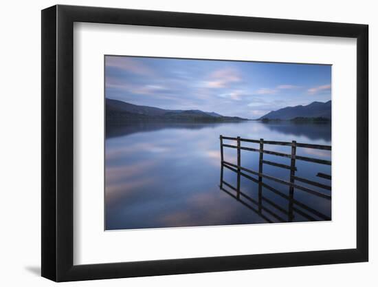 Tranquil Derwent Water at Dusk, Lake District, Cumbria, England. Autumn (October)-Adam Burton-Framed Photographic Print