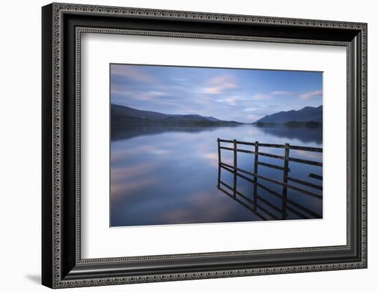 Tranquil Derwent Water at Dusk, Lake District, Cumbria, England. Autumn (October)-Adam Burton-Framed Photographic Print