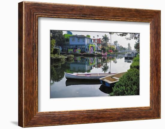 Tranquil Morning at the Venice Canal, Los Angeles-George Oze-Framed Photographic Print