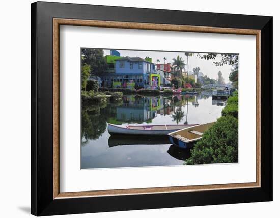 Tranquil Morning at the Venice Canal, Los Angeles-George Oze-Framed Photographic Print