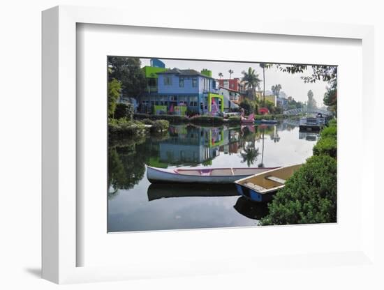 Tranquil Morning at the Venice Canal, Los Angeles-George Oze-Framed Photographic Print