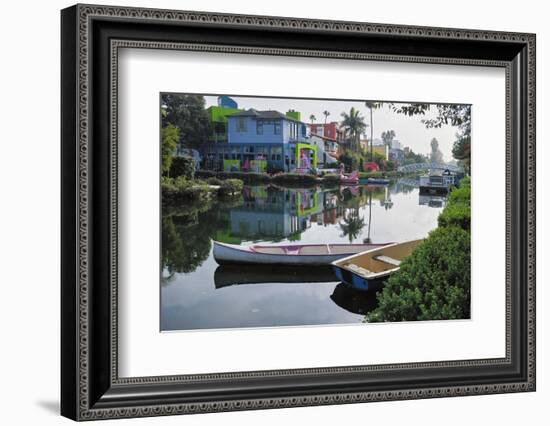 Tranquil Morning at the Venice Canal, Los Angeles-George Oze-Framed Photographic Print