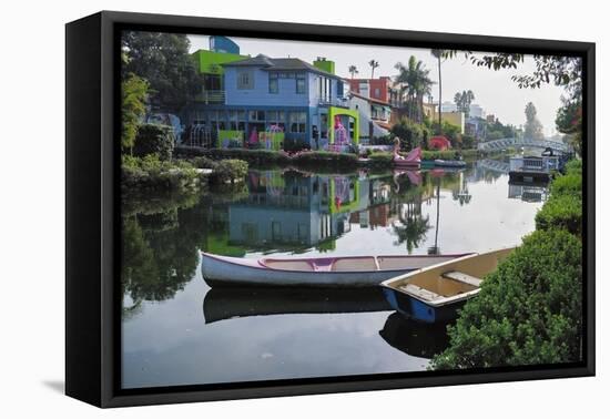 Tranquil Morning at the Venice Canal, Los Angeles-George Oze-Framed Premier Image Canvas