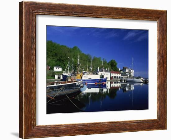 Tranquil Scene of Boats Reflected in Still Water on the Crinan Canal, Crinan, Strathclyde, Scotland-Kathy Collins-Framed Photographic Print