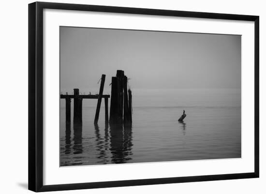 Tranquil Sea View with Wooden Jetty-Sharon Wish-Framed Photographic Print