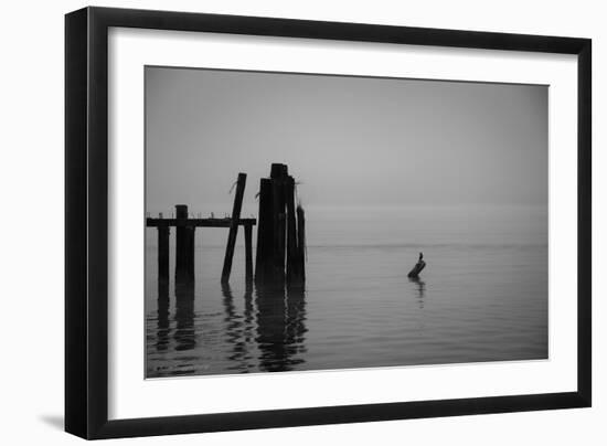 Tranquil Sea View with Wooden Jetty-Sharon Wish-Framed Photographic Print