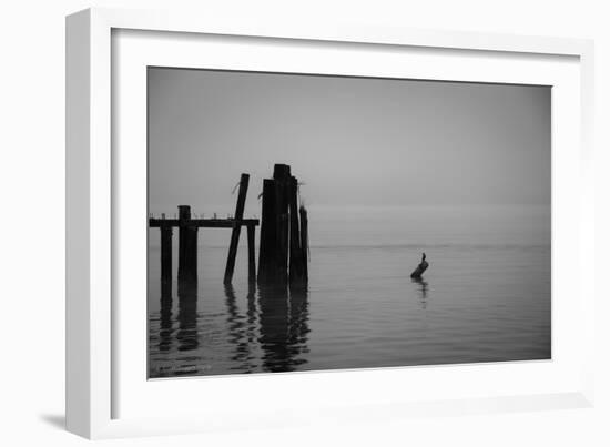 Tranquil Sea View with Wooden Jetty-Sharon Wish-Framed Photographic Print