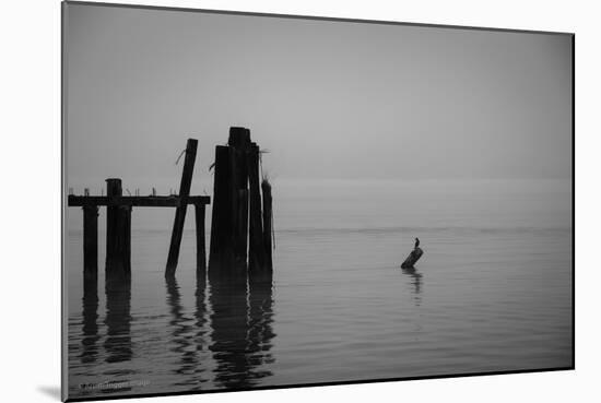 Tranquil Sea View with Wooden Jetty-Sharon Wish-Mounted Photographic Print