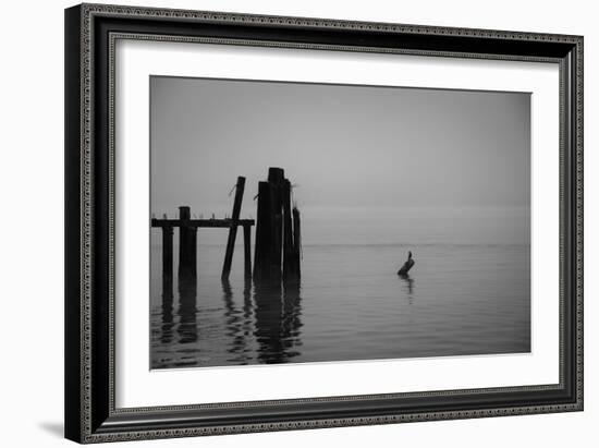 Tranquil Sea View with Wooden Jetty-Sharon Wish-Framed Photographic Print