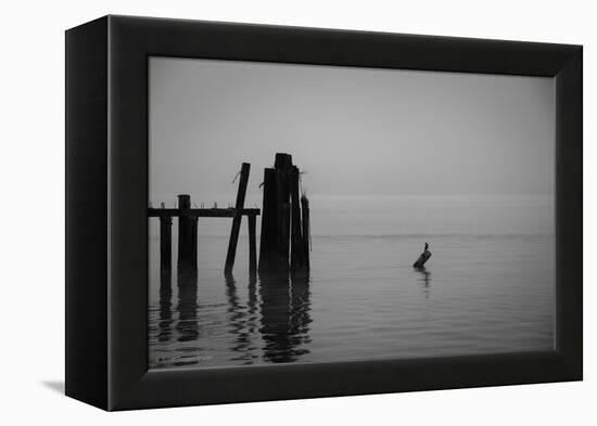 Tranquil Sea View with Wooden Jetty-Sharon Wish-Framed Premier Image Canvas