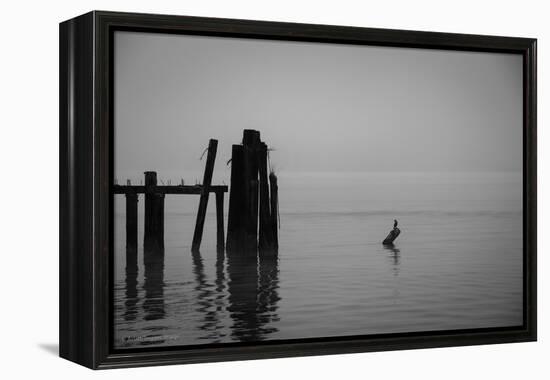 Tranquil Sea View with Wooden Jetty-Sharon Wish-Framed Premier Image Canvas