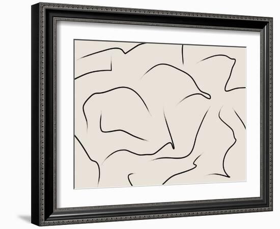 Tranquil Swirling Lines Art-Elena Ristova-Framed Giclee Print